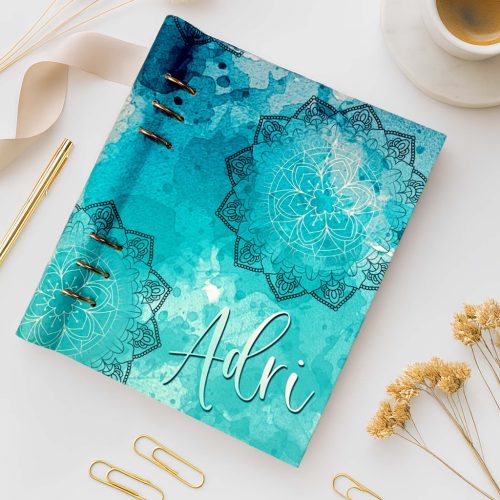 Névre Szóló Türkiz Mandala Határidőnapló 2025-2026