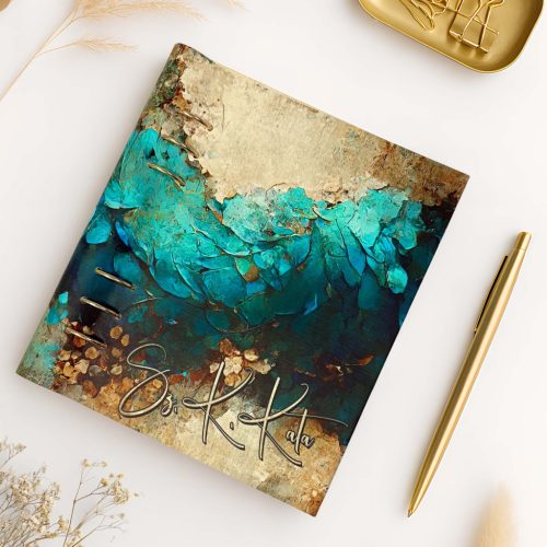 Türkizzöld-Arany Egyedi Határidőnapló 2026