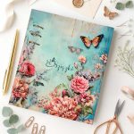 Virágos-Pillangós Türkizkék Egyedi Naptár 2026