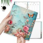 Virágos-Pillangós Türkizkék Egyedi Naptár 2026