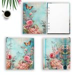 Virágos-Pillangós Türkizkék Egyedi Naptár 2026