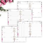Pink Virágos Gyűrűs Határidőnapló Névvel - A5, B6, A6