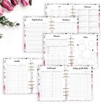 Pink Virágos Gyűrűs Határidőnapló Névvel - A5, B6, A6