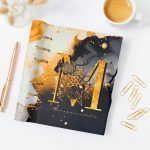 Egyedi Absztrakt Arany Monogramos Naptár - A5, B6, A6