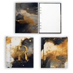 Egyedi Absztrakt Arany Monogramos Naptár - A5, B6, A6