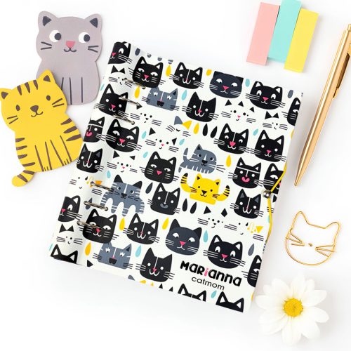 Cica Grafikás Naptár - Macska Mintás Füzet