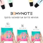 Pink-Türkiz Gyűrűs Naptár Monogrammal