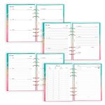 Pink-Türkiz Gyűrűs Naptár Monogrammal