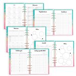 Pink-Türkiz Gyűrűs Naptár Monogrammal