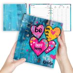 Be Happy – Színes Szív Mintás Gyűrűs Határidőnapló