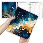 Sötétkék absztrakt névre szóló naptár