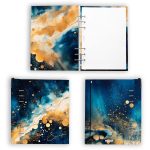 Sötétkék absztrakt névre szóló naptár