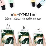 Zöld-arany levélmintás – egyedi gyűrűs naptár