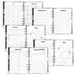 Zöld-arany levélmintás – egyedi gyűrűs naptár