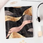Black & Gold Waves – személyre szabott gyűrűs határidőnapló