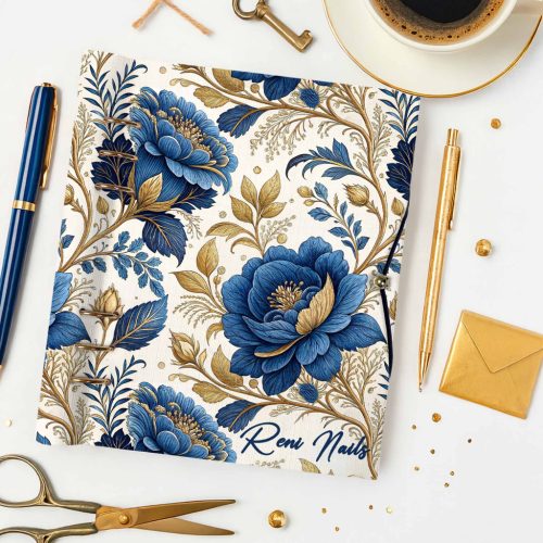 Rózsa mintás elegáns gyűrűs határidőnapló