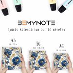 Rózsa mintás elegáns gyűrűs határidőnapló