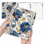 Rózsa mintás elegáns gyűrűs határidőnapló