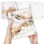 Bézs-arany gyűrűs határidőnapló