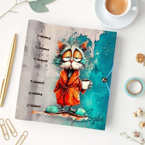 Türkiz vicces macskás egyedi naptár