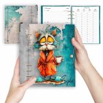 Türkiz vicces macskás egyedi naptár