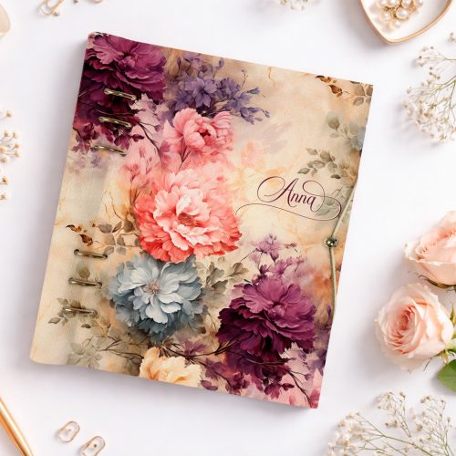 Virágálom gyűrűs határidőnapló – névre szóló, egyedi naptár