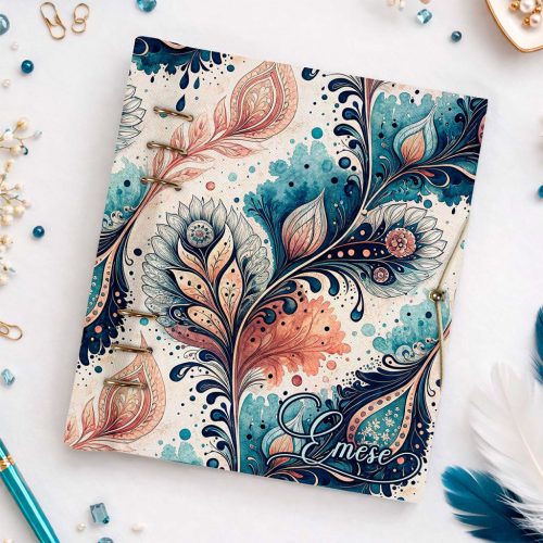 Bohém gyűrűs határidőnapló – névre szóló, egyedi notesz