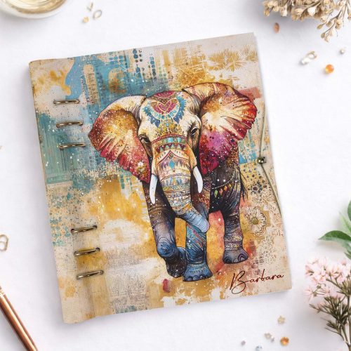 Indiai elefánt névre szóló gyűrűs női naptár