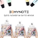 Pasztell elegáns virágos gyűrűs határidőnapló