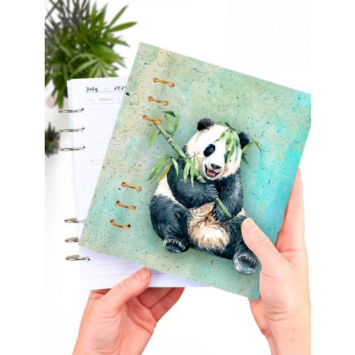 Panda Mintás Gyűrűs Határidőnapló 2025